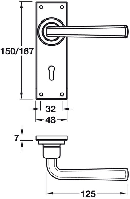 Salvador Lever Hdls/Plt Pro 72mm Pewter