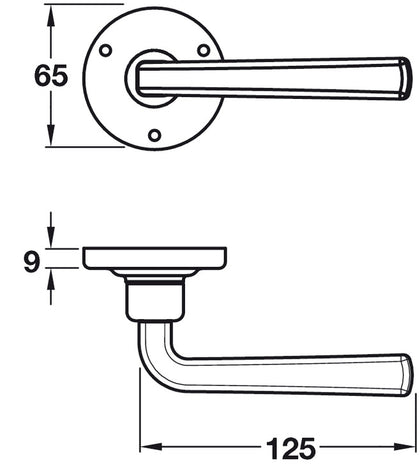 Salvador Lever Hdls/Rose D65mm Pewter