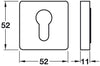 RO11 Escutcheons 52x52mm Pro Cyl ZA Blk