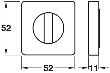 RO11 Escutcheons 52x52mm WC Set ZA BNBlk