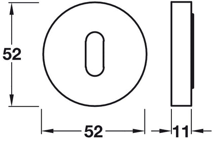RO12 Escutcheons D52mm Std KW ZA Blk