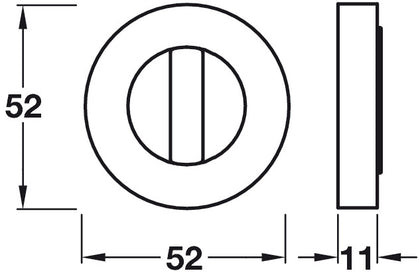 RO12 Escutcheons D52mm WC Set ZA BN