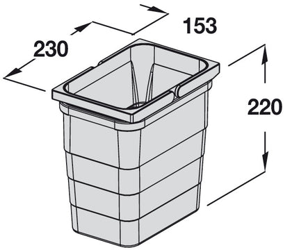 One2Four Waste Bin Container 5.5L Grey