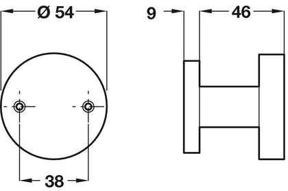 Hafele HL18 Fixed Knob D54mm 304 SSS