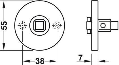 FSB ASL Handle Rose D55mm 304 SSS