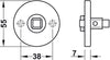FSB ASL Handle Rose D55mm 304 SSS
