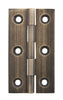 BRASS Butt Hinge 64x35mm Antique Brass & Satin St/Steel pin
