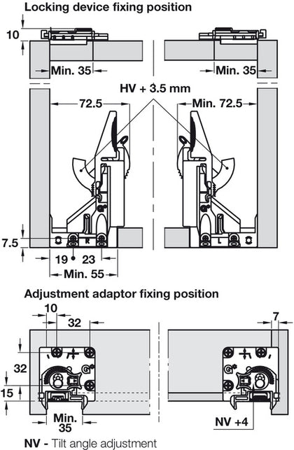 Dynapro Front/Rear Fix Clips 2D Adj Gry