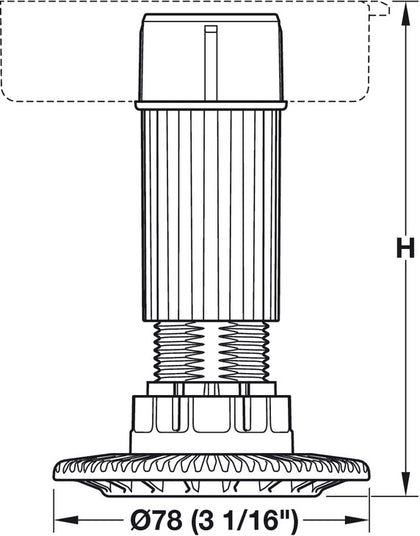 AXILO 78 Plinth Foot/Shaft H150mm Plug