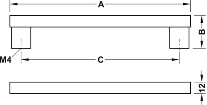 Bar Hdl BSS 12x342mm 320mm cc