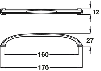 Odessa Bow Handle Pol Chrome 160mm cc