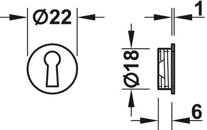 Escutcheons D22mm ZA MNP