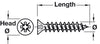 Wood Screw Csk PZ1 D3.0x30mm Y/SZP