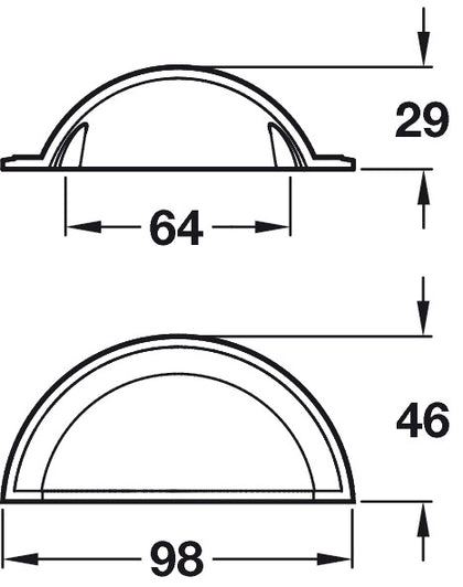Ironbridge Cup Hdl Brass Pol Nkl 64mm cc