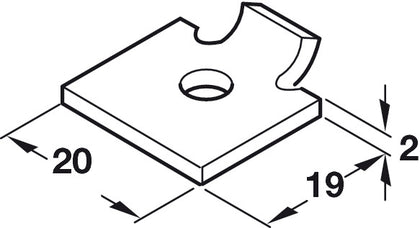 Shelf Support Stud 19x20mm Sgl St Dk Brz