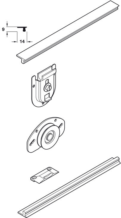 Hafele System SF-25 FitSet w Track 2Door