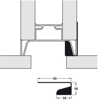 Gola E Oven Profile 580mm Alu Black