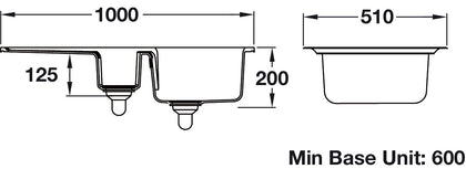 RM CRT10202WH/ Rustic Ceramic 1.5B Sink