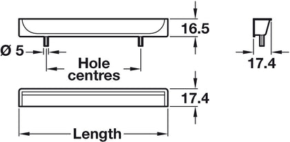 Hide Inset Hdl ZA Matt White 128mm cc