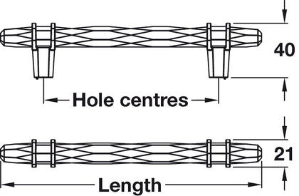 Carrione Pull Hdl ZA Wht/Nkl 128mm cc