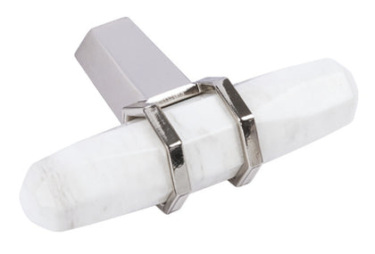 Carrione T Knob ZA Wht/Nkl 64x40mm