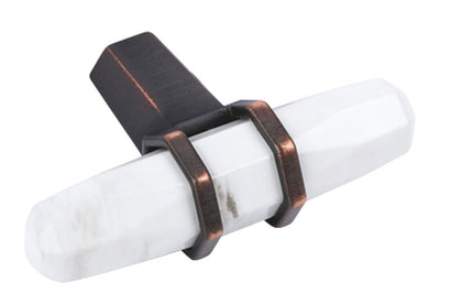 Carrione T Knob ZA Wht/Brz 64x40mm