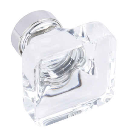 Glacio Knob Zinc/Gls Clr/Nkl D35x33mm
