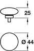 Glacio Knob Zinc/Gls Clr/Nkl D44x25mm