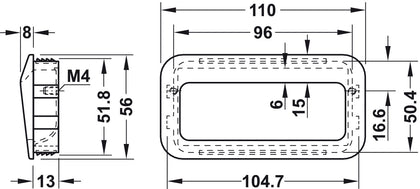Inset Hdl ZA Matt Nickel 110x56x13mm