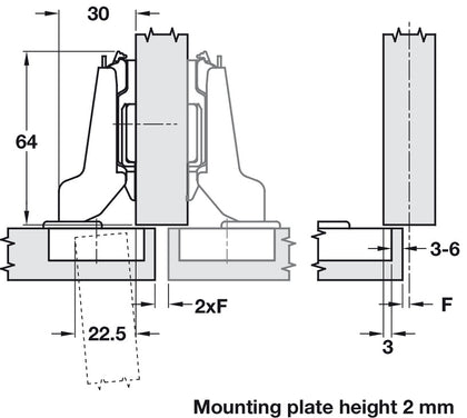 Nexis 95D Hinge Slide Sprung Half Hos