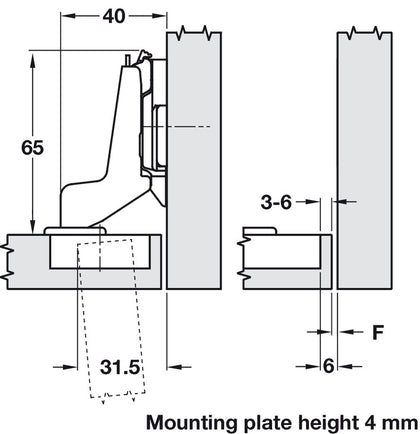 Nexis 95D Hinge Click Sprung Ins Hos