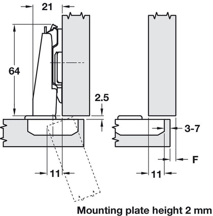 Nexis 110D Hinge Sprung Click DF Full
