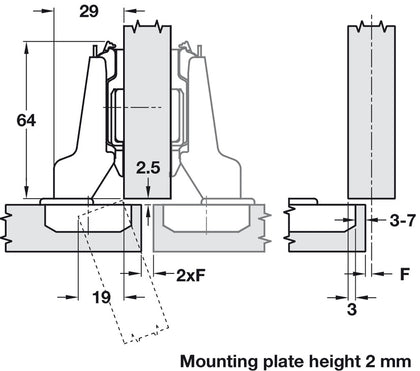 Nexis 110D Hinge Sprung Click SF Half