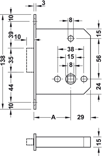 Startec DIN Mort Toiletlock 55/84mm SSS