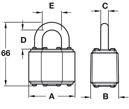 Hafele/Startec Lam Padlock 51mm Open