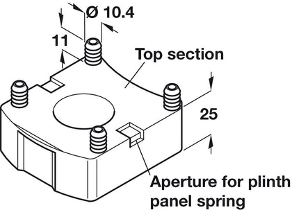 Plinth Foot Top Sec Screw Recycled x2000