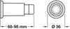 Door Stop/Wall D36x69-98mm Brs/Rub SC