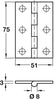 Butt Hinge Heavy Gauge 76x50mm Brs PC