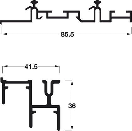 PS48.1 Top and Bottom Track Set 3050mm