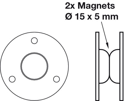 SlidoFold Circular Mag Door Catch Satin