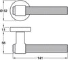 Axel-T Lever Hdls/Rd Rose 52mm ZA BN/MB