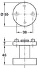 FSB 0829 Door Knob D55x45mm 304 SSS