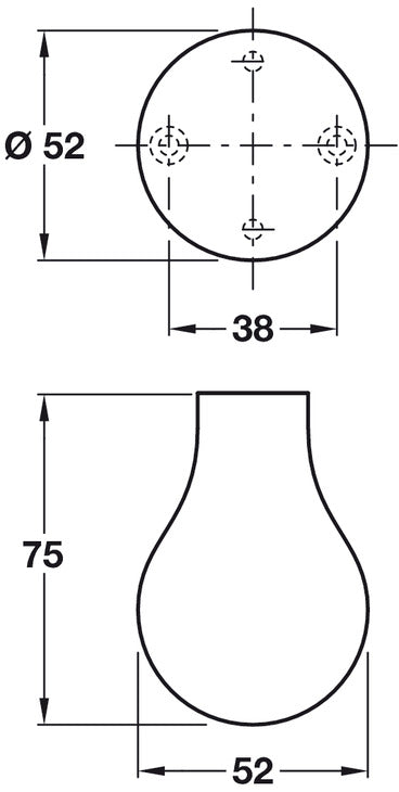 FSB 0844 Door Knob D52x75mm AA Slv