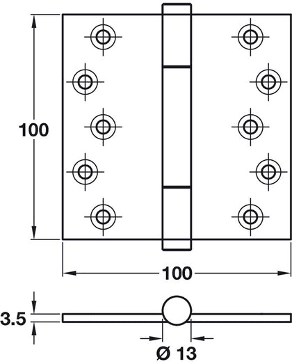 Projection Hinge 100x100mm Br Pol Chr Pl