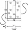 Conductor Hinge C2 100x75mm Brs Mt Blk