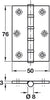Butt Hinge BB Sqr 76x50mm Brs IMB
