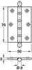 Butt Hinge Ball BB 76x50mm Brs IMB