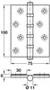 Butt Hinge BB FR 100x75mm Brs Im Bronze