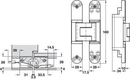 Tectus TE340 3D 180D Energy Hinge MN