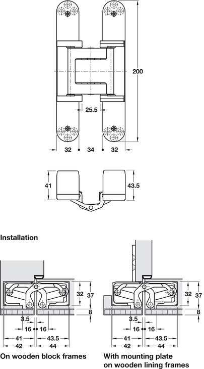 Tectus TE540 3D A8 FR 180D Hinge MB